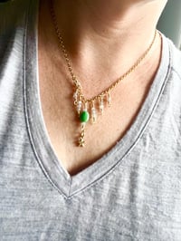 Image 3 of variscite and labradorite gold necklace with star charm