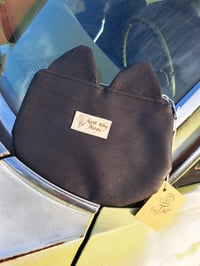 Image 2 of Black Cat Cork Zipper Pouch Bag