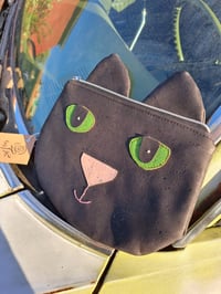 Image 5 of Black Cat Cork Zipper Pouch Bag
