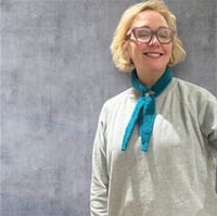 Image 3 of Teal wool and alpaca neckerchief 