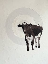 Image 1 of Oil Painting of a Cow with Target by John Marshall, 2000