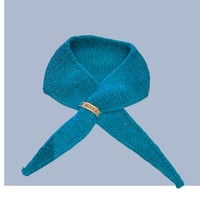 Image 2 of Teal wool and alpaca neckerchief 