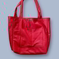 Image 1 of Red leather tote bag