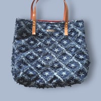 Image 1 of Oversized indigo denim tote bag