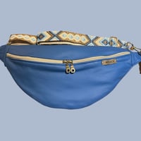Image 1 of Sky blue medium leather bumbag