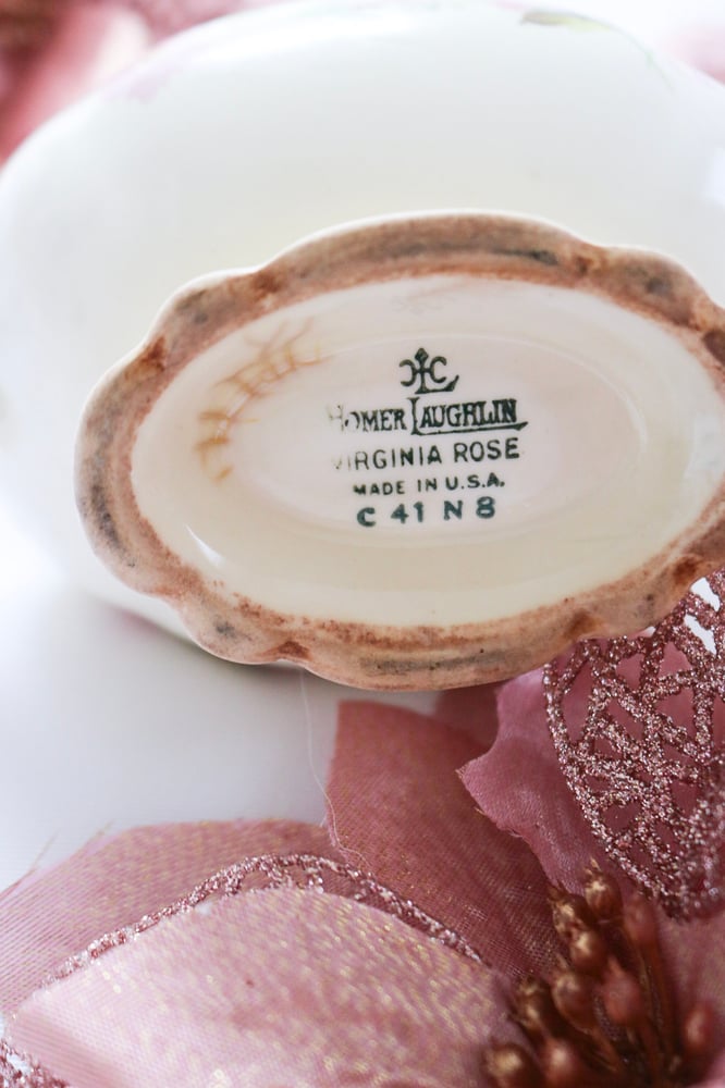 Image of Vintage 1940s Homer Laughlin Virginia Rose Creamer 