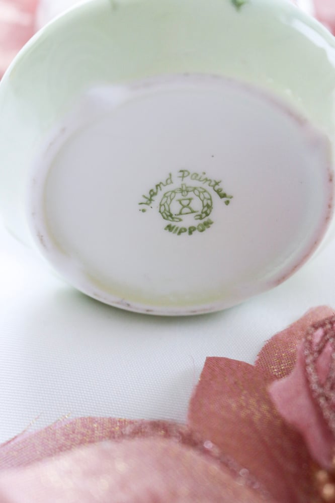 Image of Antique 1920s Nippon Pastel Porcelain Shaving Mug 