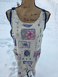 Image 3 of Upcycled Pure Linen Crossover Apron - Nature in Bloom