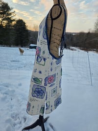 Image 6 of Upcycled Pure Linen Crossover Apron - Nature in Bloom