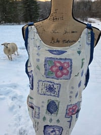 Image 7 of Upcycled Pure Linen Crossover Apron - Nature in Bloom