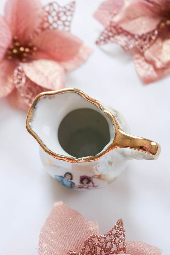 Image of Vintage Norcrest Boy Blue and Pinkie Girl Mini Pitcher