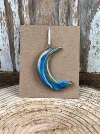 Image 1 of Blue Crescent Moon Pendant
