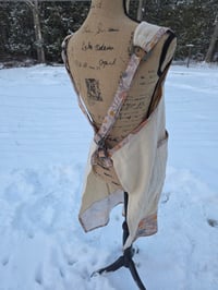 Image 6 of Upcycled Linen Apron- Field Poppies & Buttercream