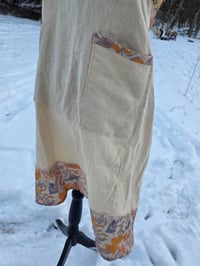 Image 12 of Upcycled Linen Apron- Field Poppies & Buttercream