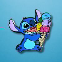 Image 1 of Festive Enamel Pin with Glitter Ice Cream Cone