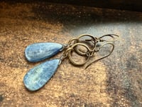 Image 14 of Brass Blue Kyanite stone earrings / n14