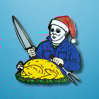Image 1 of Michael Myers Christmas Mashup Enamel Pin