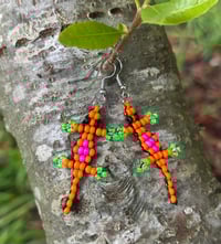 Image 1 of 90's Dream Beaded Gecko Earrings