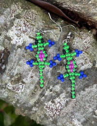 Image 2 of 90's Dream Beaded Gecko Earrings