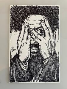 Image of Peek-A-Boo Original Ink Drawing