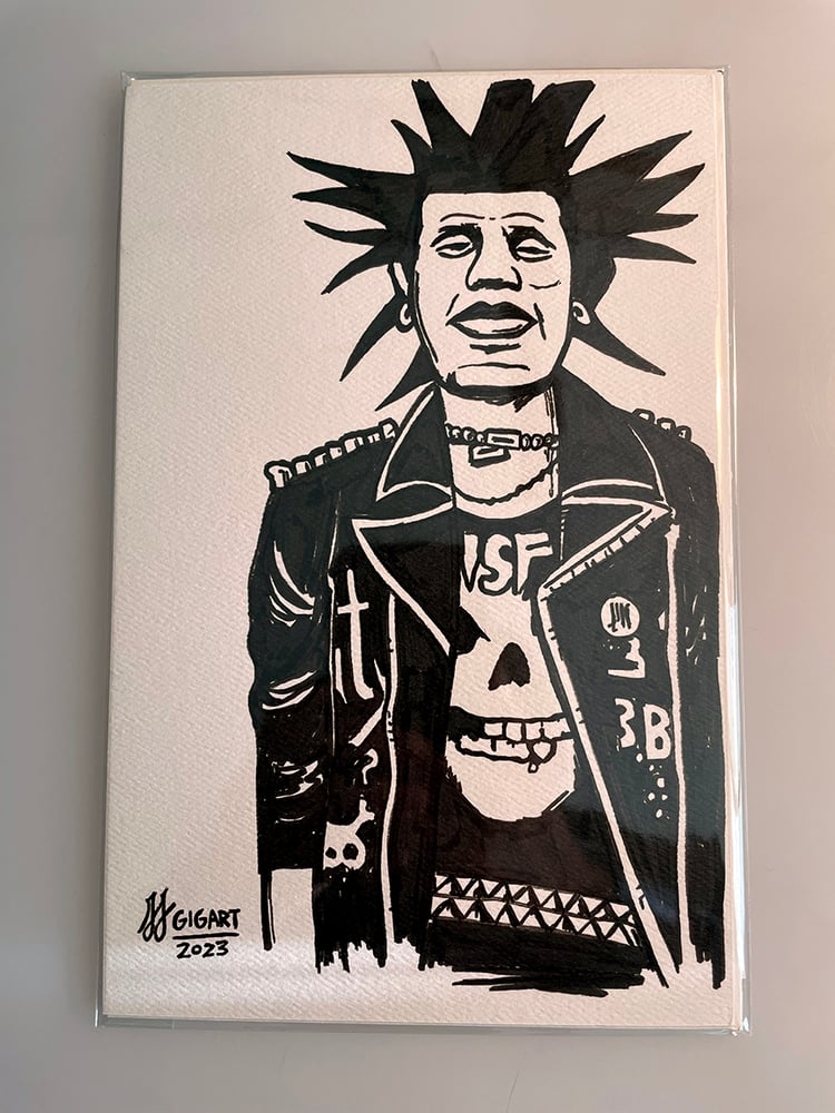 Image of Punk Is Not Dead Original Ink Drawing