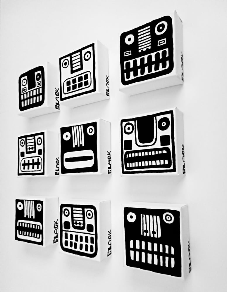 Image of FACE PAINTINGS - 4" X 4" CANVAS (Set of 9)