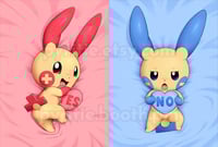 Image 1 of Plusle & Minun Mini Pillowcase (Clean)