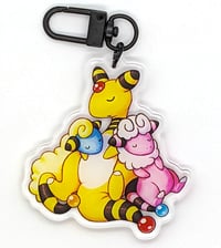 Image 2 of Ampharos, Flaaffy, and Mareep Acrylic Keychain