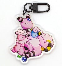 Image 3 of Ampharos, Flaaffy, and Mareep Acrylic Keychain