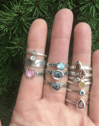 Image 20 of pink spinel ring with sterling silver twig band . size 5.25