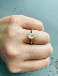 Image 1 of bohemian rainbow moonstone ring . size 6