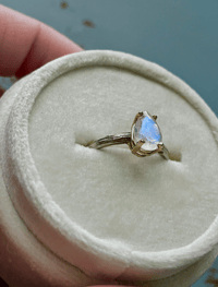 Image 7 of bohemian rainbow moonstone ring . size 6