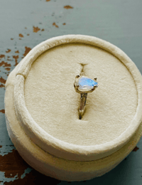 Image 6 of bohemian rainbow moonstone ring . size 6