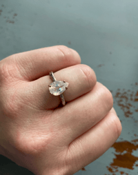 Image 2 of bohemian rainbow moonstone ring . size 5.25 5.5