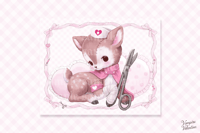 Sickly Sweet Tender Mender Fawn Print | Cute Vintage Kitsch Gloss Poster 8x10