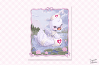 Sickly Sweet Swan Print | Cute Vintage Kitsch Coquette Gloss Poster 8x10