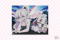  Anime Aesthetic Grey Neo Faerie 8x10" Poster Print