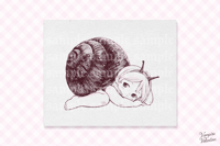 Sad Snail Girl  8x10" Poster Print