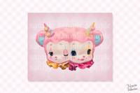 Image 1 of Strange Sweeties Two Faced Circus Clown Bear 8x10" Poster Print