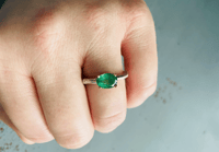 Image 11 of emerald ring with twig band . size 7