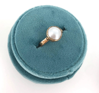 Image 2 of 14k rose and yellow gold pearl ring . size 6.5