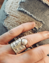 Image 1 of 14k rose and yellow gold pearl ring . size 6.5