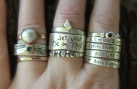 Image 10 of 14k rose and yellow gold pearl ring . size 6.5