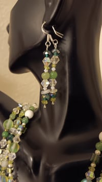 Image 15 of MULTI SHADED GREEN GEMSTONES BEADS, CHIPS AND CUBE BEADS SET