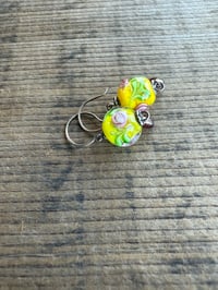 Image 5 of Vintage Glass Roses sterling silver  earrings/ n17