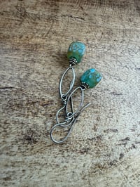 Image 23 of Vintage Glass Roses sterling silver  earrings/ n17