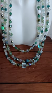 Image 16 of MULTI SHADED GREEN GEMSTONES BEADS, CHIPS AND CUBE BEADS SET