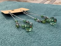 Image 1 of Dangling Green Tear Drops Earrings