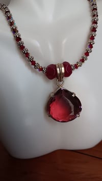 Image 10 of BI COLOR TOURMALINE WITH DUO RUBY STONE NECKLACE 