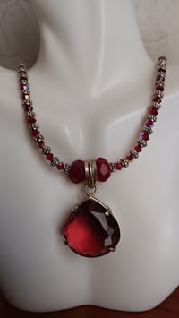 Image 16 of BI COLOR TOURMALINE WITH DUO RUBY STONE NECKLACE 